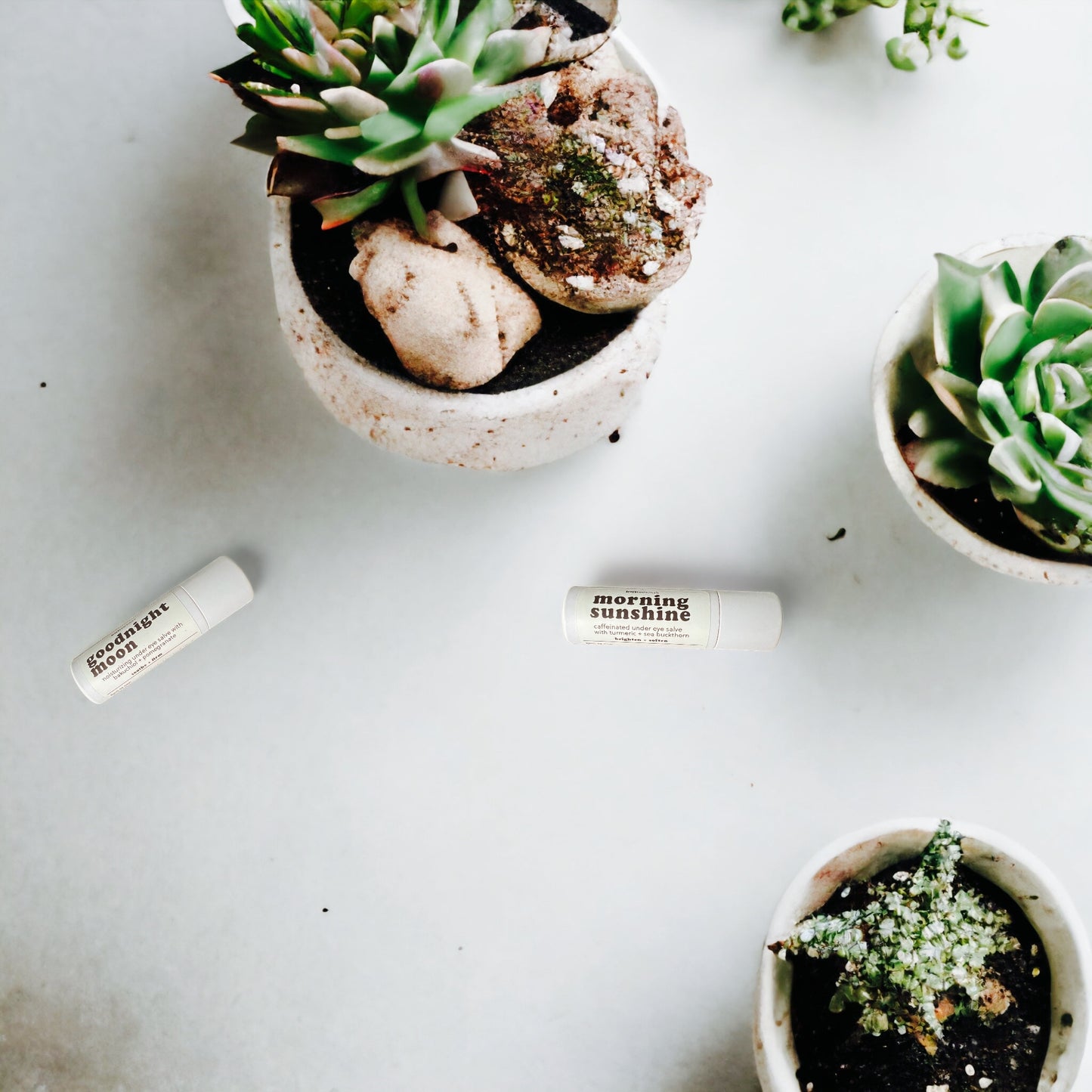 Day and Night Eye Salve Set | Morning Sunshine + Goodnight Moon | Caffeinated Eye Salve for Morning | Bakuchiol Eye Salve for Evening