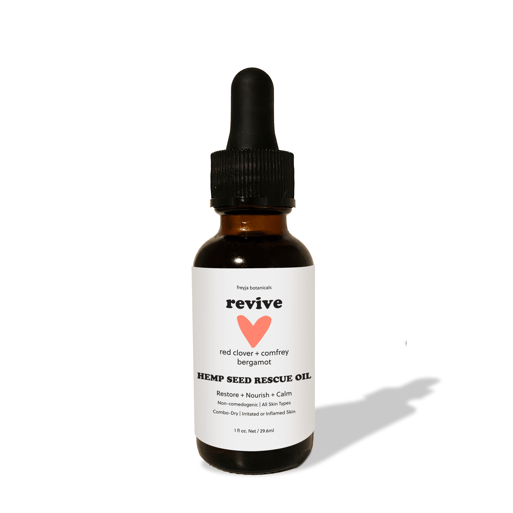 Revitalizing Hemp Seed Rescue Oil | Red Clover Leaf + Bergamot - freyjabotanicals